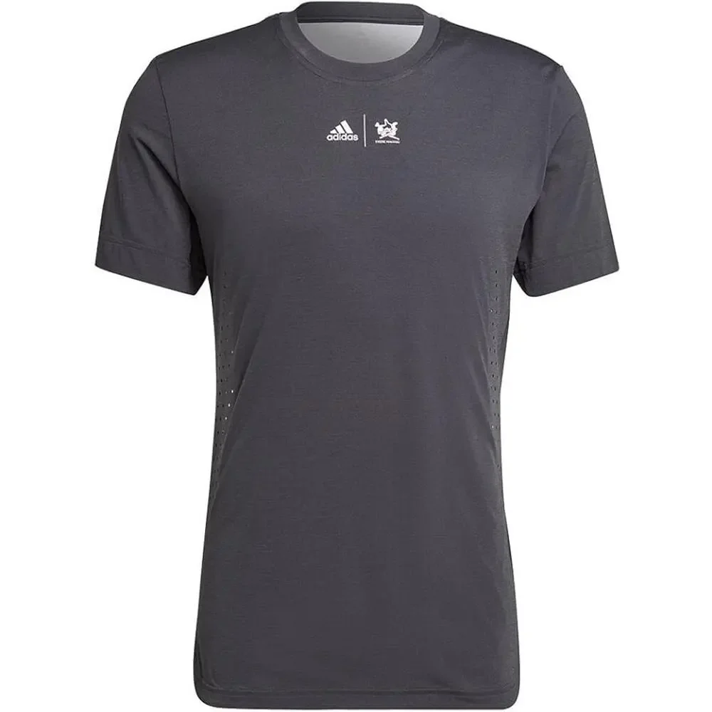 Adidas x Thebe Magugu Tennis NY Printed Tee Mens Small Carbon HH8774 New